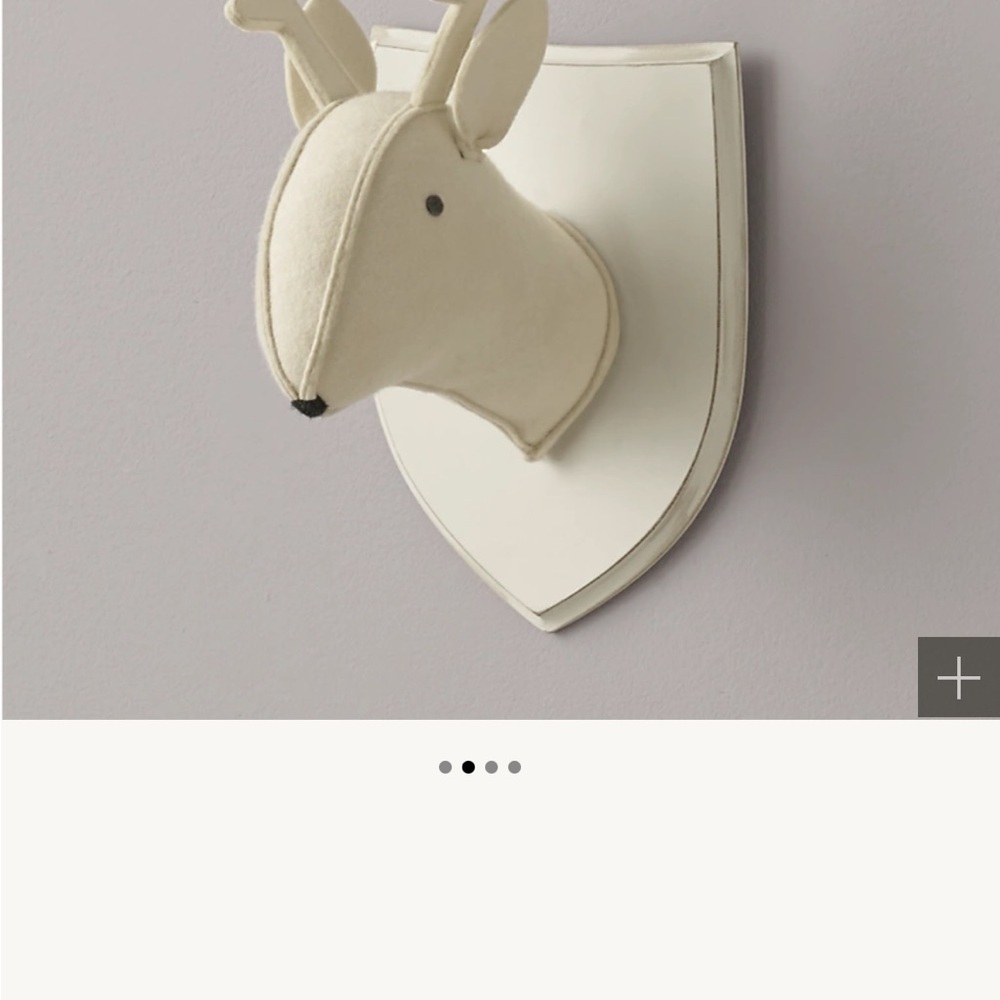 Restoration hardware Cream wall decor bundle (deer,bunny, bear) - Picture 4 of 4